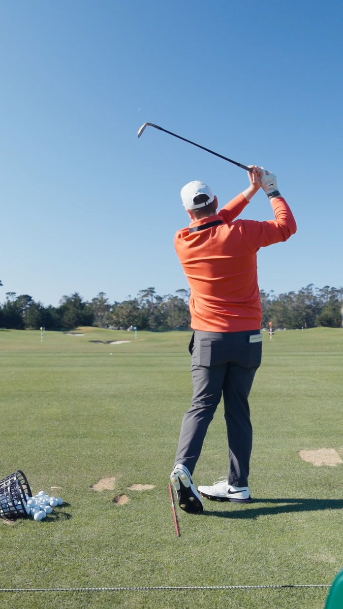 On the range at Pebble. In the routine with Robert MacIntyre. #TeamTitleist