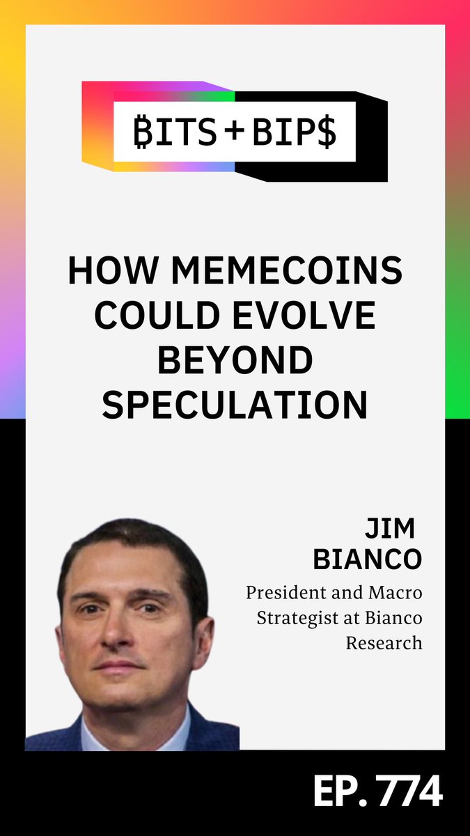 Disney with a memecoin? 🐭 🌀 Jim Bianco envisions how memecoins could be much more than speculative assets 🎢 🎧 Listen now: