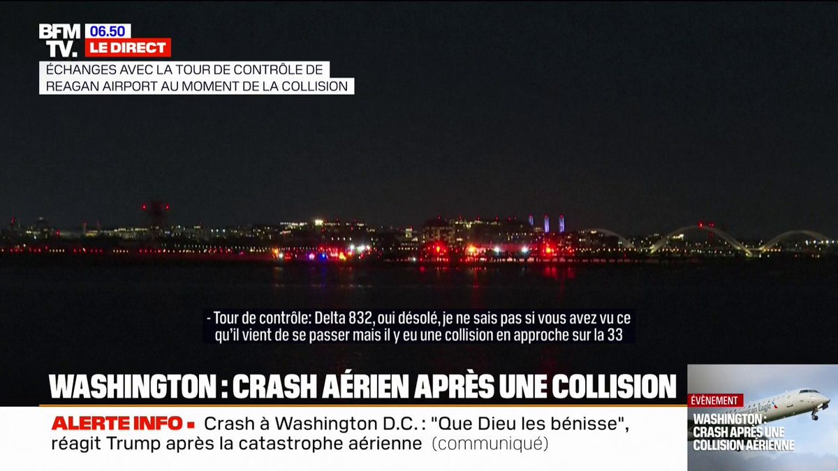 💬 "Est-ce que vous avez le vol American Airlines sur votre radar?" Crash à Washington: les derniers échanges entre la tour de contrôle et l'hélicoptère