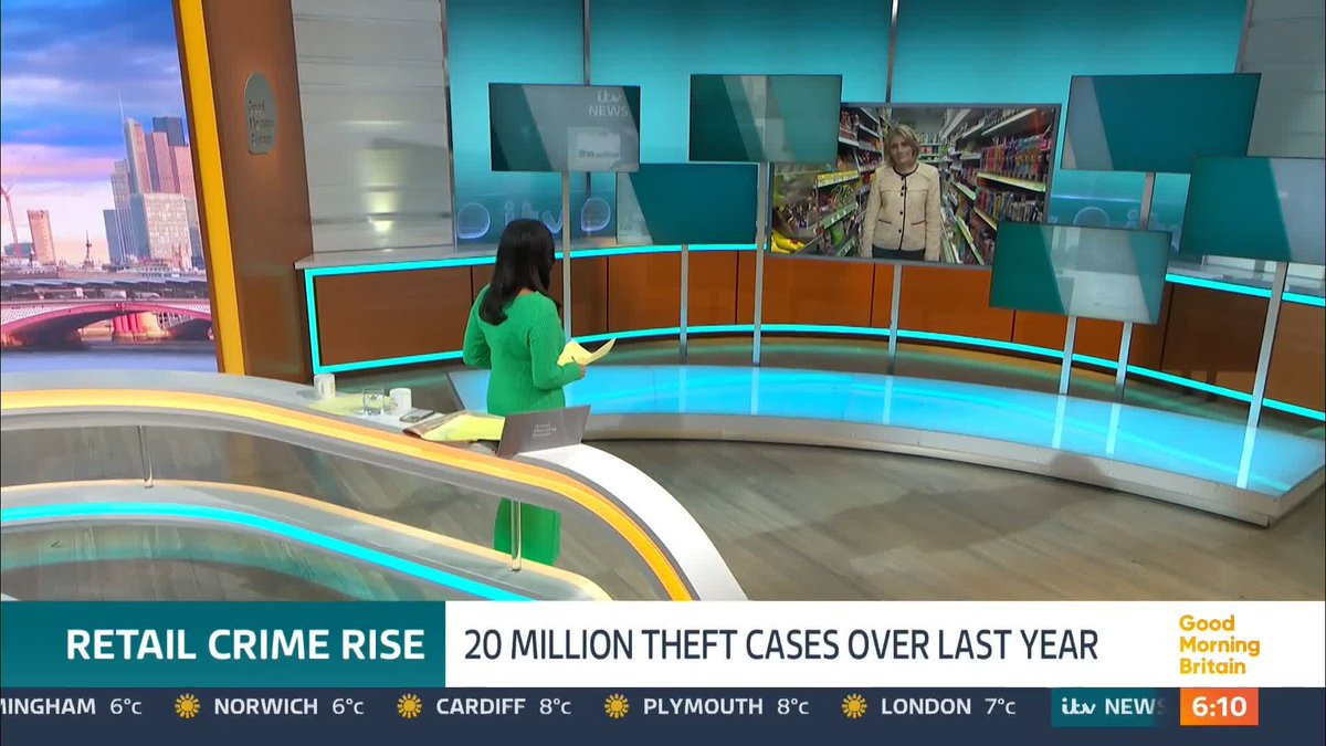 Shoplifting is at an all time high, with 20 million cases over the last year - costing firms £2.2 billion. It means there were 55,000 crimes a day involving stolen goods, that's according to new figures. @JulietDunlop is at a convenience store in Glasgow.
