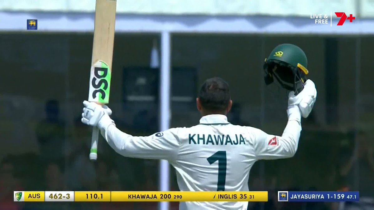 🚨 USMAN KHAWAJA DOUBLE CENTURY 🚨 It's the first of his Test career and the first ever by an Australian in Sri Lanka!