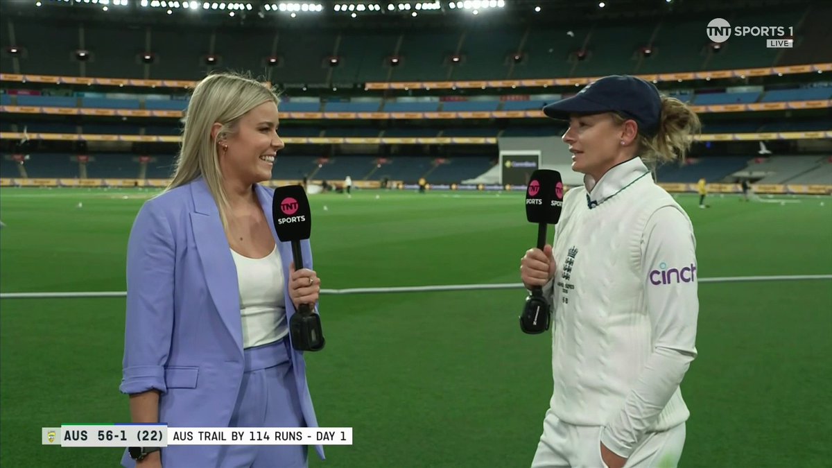 Danni Wyatt-Hodge tells Alexandra Hartley it was a tough pitch at the MCG 🏟️ 📺 Watch #AUSvENG on TNT Sports &amp; discovery+ UK