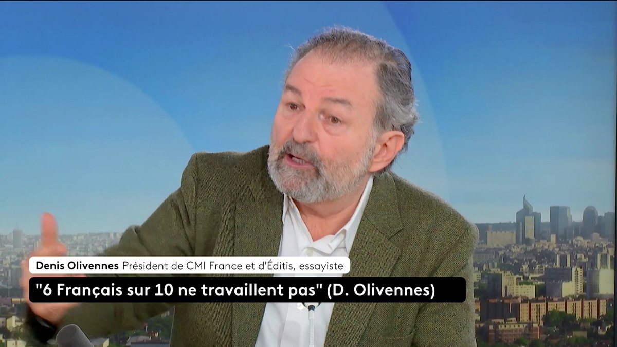 🔴🗣 - "6 Français sur 10 ne travaillent pas" Denis Olivennes, président de CMI France et d'Éditis, affirme que les Français "ne sont pas assez nombreux à travailler". 📺#franceinfo #canal27