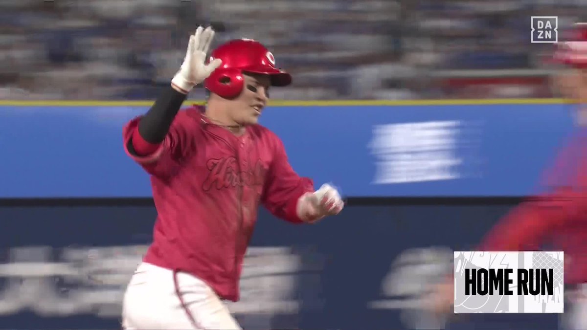 データで選ぶ2024年最高の一打 広島編 6/27 坂倉将吾 9回裏逆転ツーベース 勝率確率 14.9%⇨100% ⇧85.1% こちらは既に紹介し2位も紹介しているので3位 5/24の9回同点の場面から小園選手の勝ち越し本塁打 小園選手はこれ以外にも6,7位に入っており勝負強さを見せた