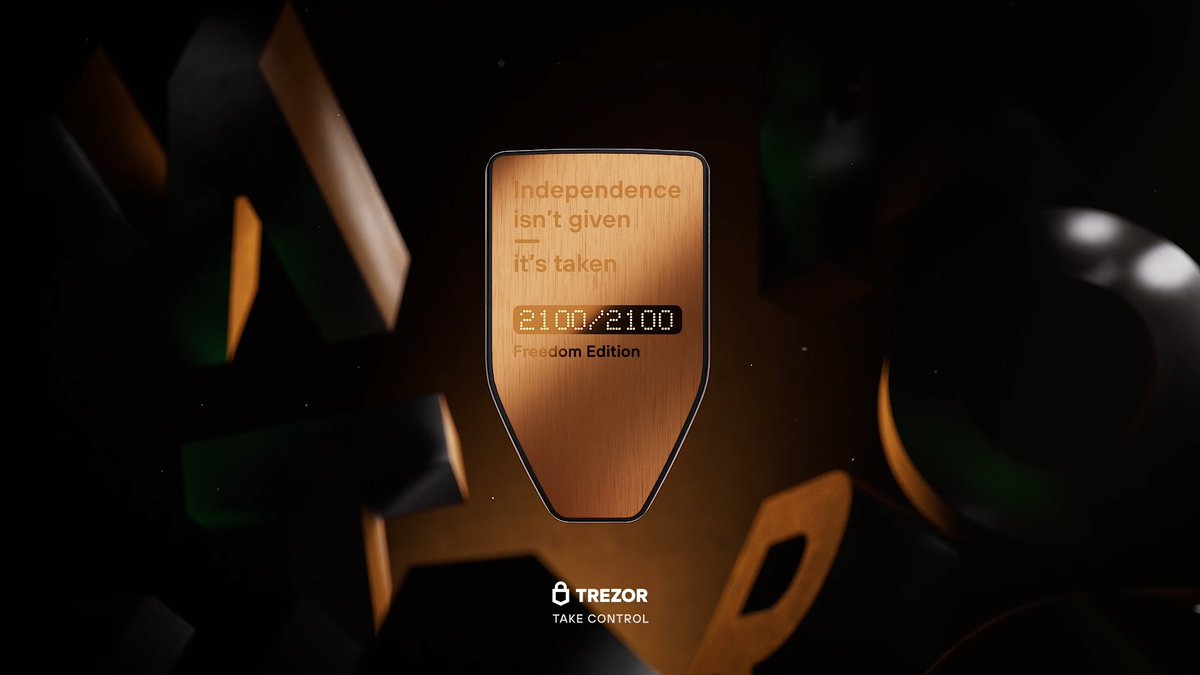 The sale is now live! 🎉 Only 2,100 units available. Secure your independence with the exclusive Trezor Safe 5 Freedom Edition. - Liberty Bronze color - Uniquely numbered