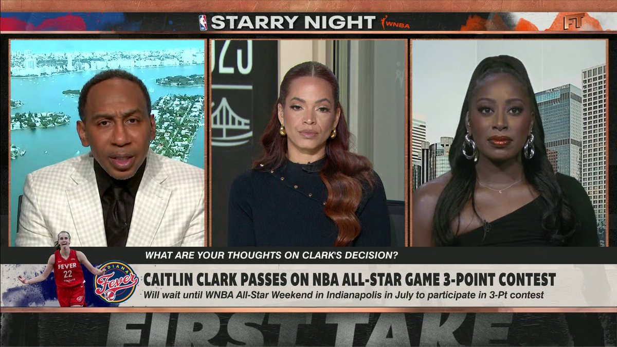 "People say that Caitlin Clark 'moves the needle.' That is wrong. She is the needle." 😤 Chiney Ogwumike and Stephen A Smith on Caitlin Clark declining to participate in the 2025 NBA All-Star Game's 3-Pt contest.