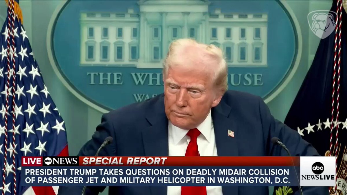 JACQUI TIME (Jacqui Heinrich): “Based on your analysis so far, do you have a sense of who is at fault? If it was plane, the helicopter, air traffic control? And can you assure people that it is safe to fly in and out of DC?” Trump: “Well, I've given you the analysis and the analysis was — was based on vision. You got a lot of people that saw what was happening. You had some people that knew what was happening. There were some warnings, but the warnings were given very, very late. You know, those warnings were given very late. It was almost as they were given a few seconds later, was a crash — should have been brought up earlier, but the people and the helicopters should have seen where they were going. I can't imagine people with 20/20 vision not seeing, you know, what's happening up there. Again, they shouldn't have been at the same — if you're going with — in reverse directions or sideways directions, obviously, you want to be at different heights. I see it all the time when I'm flying. I — you have planes going in the opposite. They're always lower or higher or — so if somehow there’s a screw up, there's not going to be a tragedy. It'll be close, but you know, there's never going to be a tragedy if you're in a different elevation. For whatever reason, they were at the same elevation and also from the American Airlines center, he's along the track that every plane is along. You say what was a helicopter doing in that track? Very sad, but visually, somebody should have been able to see and taken that helicopter out of play and they should have been at a different height.”