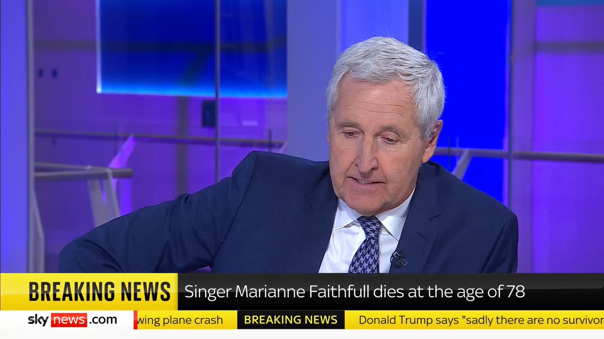 BREAKING: Singer and actress Marianne Faithfull has died at the age of 78. Read more: 📺 Sky 501, Virgin 602, Freeview 233 and YouTube