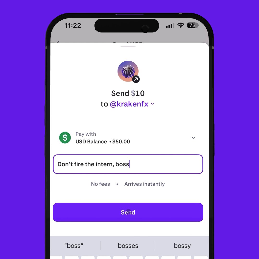 POV the Kraken intern spent too much time sh*tposting and he's trying to remain employed. Here’s how to send payments on Kraken Pay!