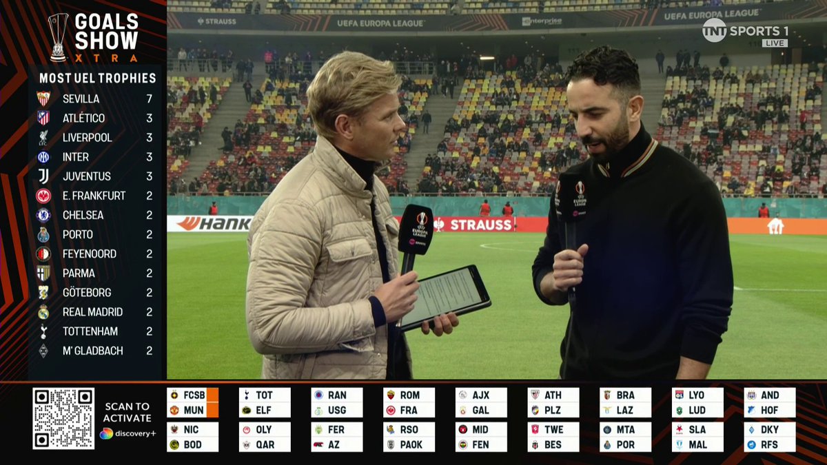 Ruben Amorim talks with Jeff Brazier ahead of Man United's final UEL League Phase game against FCSB 💪 📺 TNT Sports &amp; discovery+ UK