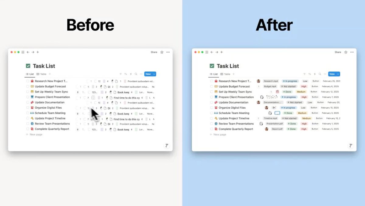 List view: finally less… ellipsis-y. No more half checkboxes or rows playing hide and seek.