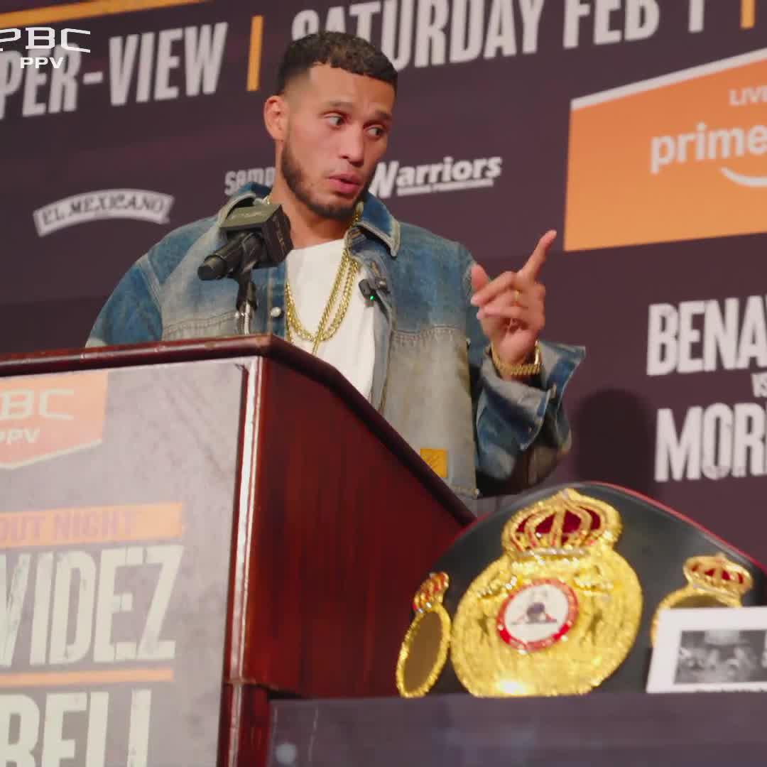“Peace and love” Fuck all that. “I’m gonna beat the shit out of you!” This is a rare occasion where the fight week energy is going to match the energy Saturday night in the squared circle. #BenavidezMorrell #BOXINGnBBQ #Boxing