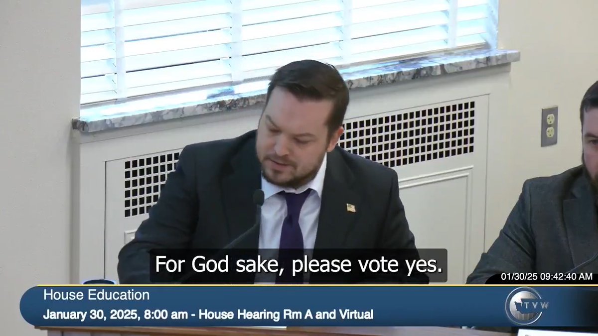 WATCH Rep. Travis Couture's speech in favor of his amendment requiring school districts to immediately notify parents or guardians if their child is the victim of sexual misconduct by a school employee: "For God's sake please vote yes." Democrats on the House Education Committee rejected his amendment. #waleg