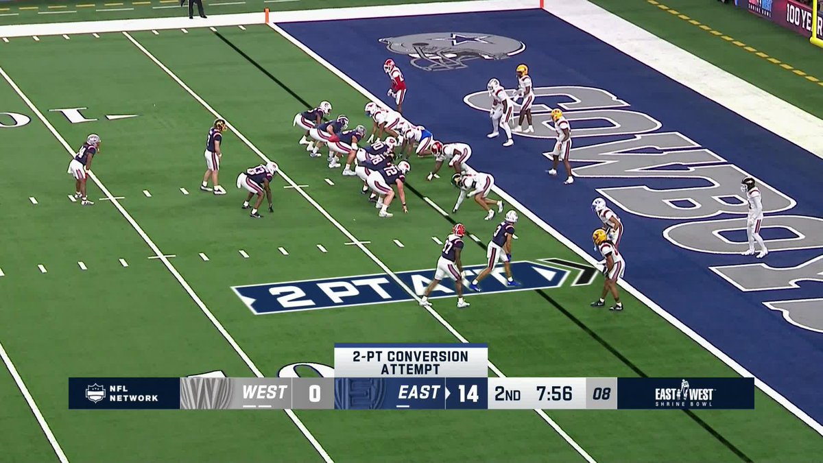 The big man ALMOST had his moment of glory 😅 📺: The 100th East-West Shrine Bowl on NFL Network 📱: Stream on NFL+