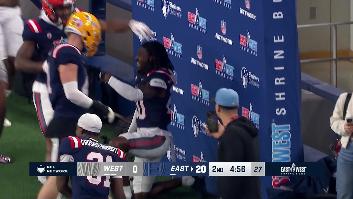 Pick-6 ✅ Team celly ✅ 📺: The 100th East-West Shrine Bowl on NFL Network 📱: Stream on NFL+