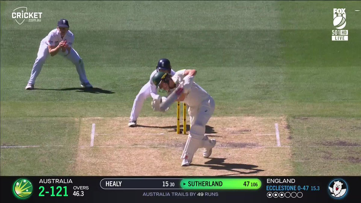 Annabel Sutherland gets to her fifty in style 👏 #Ashes