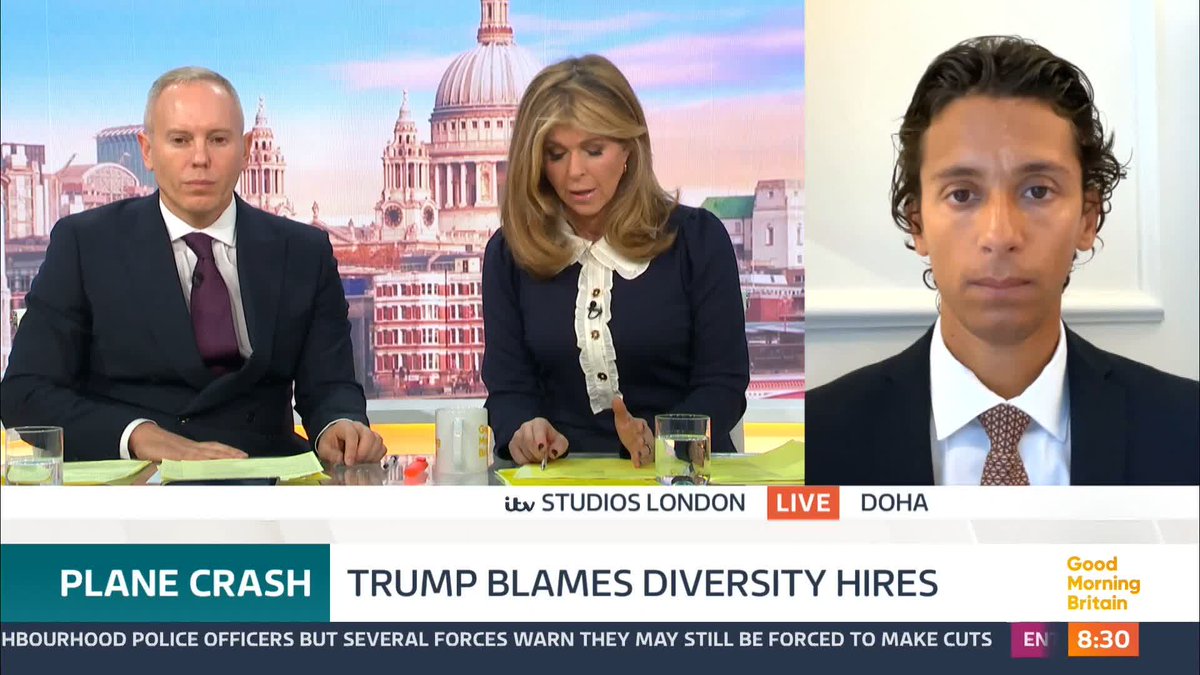 As US officials recover the passenger jet's black box from the Potomac plane crash, President Donald Trump has blamed diversity and inclusion initiatives for the deadly accident. Kate Garraway speaks to aviation analyst and consultant Alex Macheras.