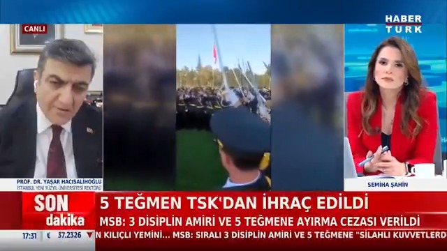 5 teğmen TSK'dan ihraç edildi... Karar bekleniyor muydu, nasıl değerlendirilmeli? İstanbul Yeni Yüzyıl Üniversitesi Rektörü Prof. Dr. Yaşar Hacısalihoğlu #AkşamHaberleri'nde yorumladı.
