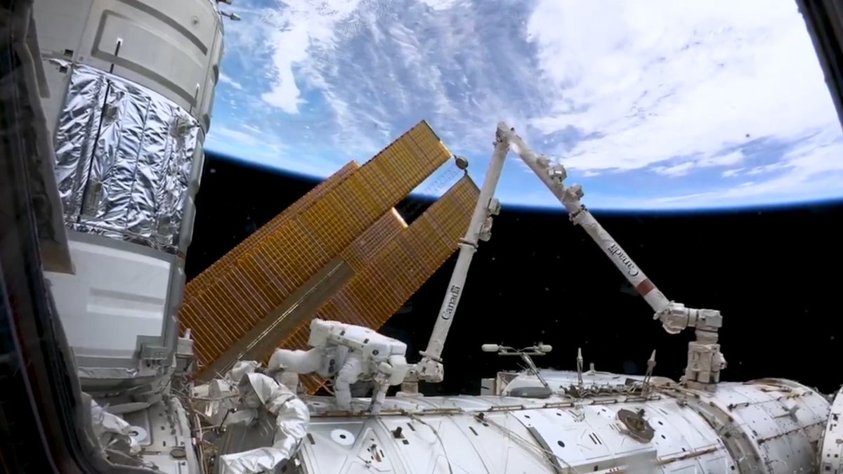 #ICYMI, ARCHIVED NASA Astronauts ventured outside the International Space Station to complete maintenance and science tasks. Butch Wilmore collected samples near vents in search of microbes that may survive and reproduce on the exterior of the orbiting lab.