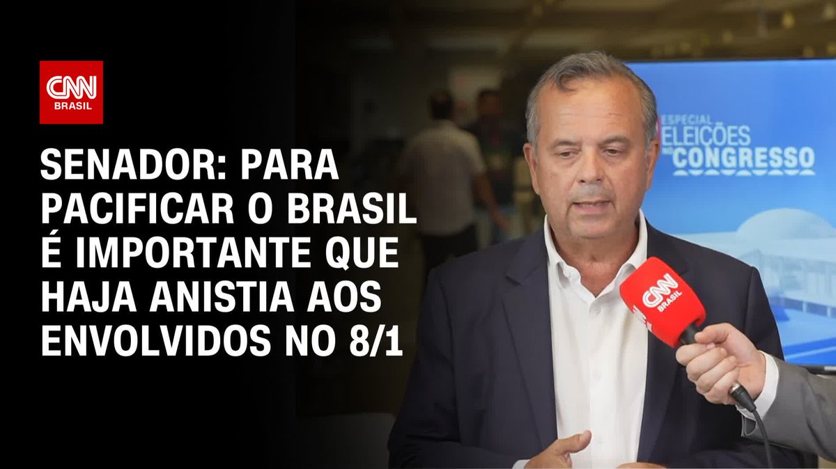 Em entrevista à CNN, o líder da oposição no Senado Federal, Rogério Marinho (PL-RN), disse que, para pacificar o Brasil, é importante que haja anistia aos envolvidos nos ataques do 8 de janeiro de 2023 para que possam se concentrar no que é relevante para o país. #BastidoresCNN