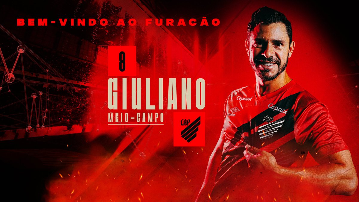 O nosso novo camisa 8 🌪️ Seja bem-vindo ao Furacão, Giuliano! ➡️ #Athletico