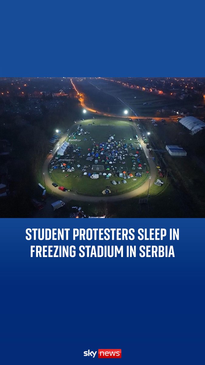 Student protesters in Serbia have slept in a freezing stadium during a 50 mile march. The protests have been ongoing since a fatal concrete construction collapse at a train station. Latest world news: