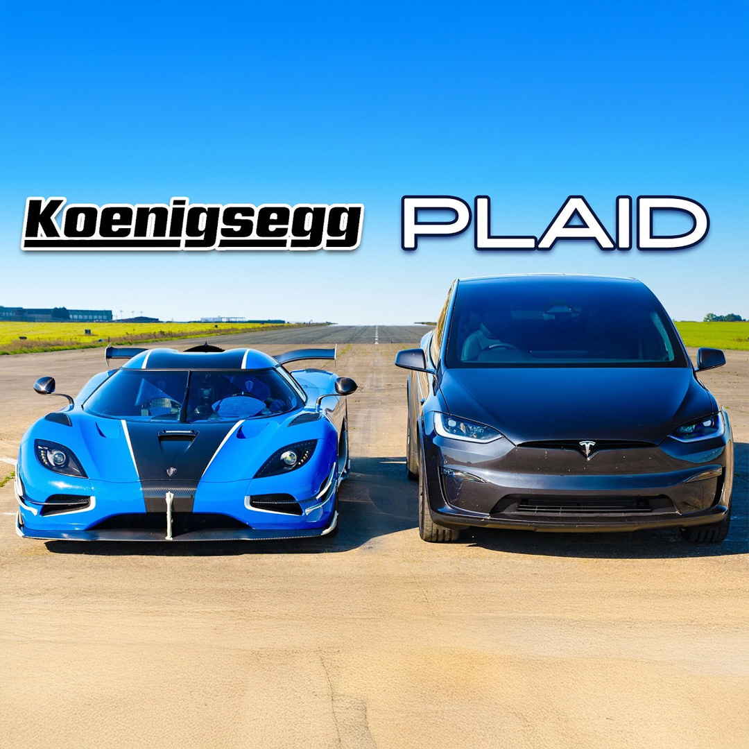 1,360hp Koenigsegg v Model X Plaid 😱