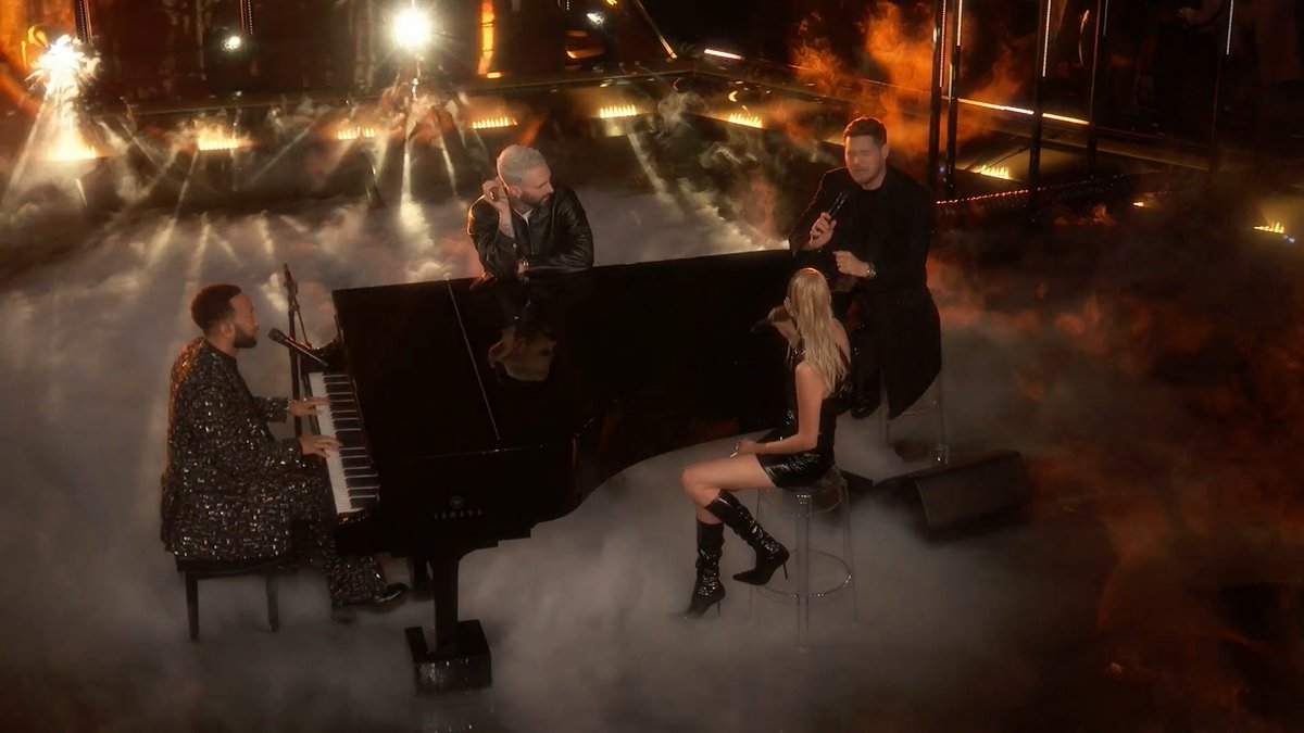 Calling @JohnLegend, Kelsea Ballerini, Michael Bublรฉ, and @AdamLevine to #TheVoice stage! ๐ค๐ฅ๐น Don't miss the premiere MONDAY 8/7c on NBC Entertainment and streaming on Peacock.