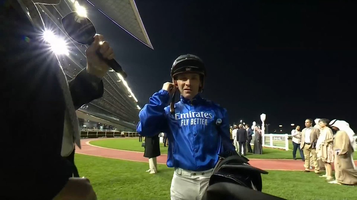 ๐ฃ๏ธ "I owe the Maktoum family an awful lot." What a wonderful interview with richard mullen, who hit 600 UAE winners aboard Godolphin's HALLASAN in the Emaar Dubai-sponsored Jumeirah Guineas Trial ๐ฅน #DubaiCarnival