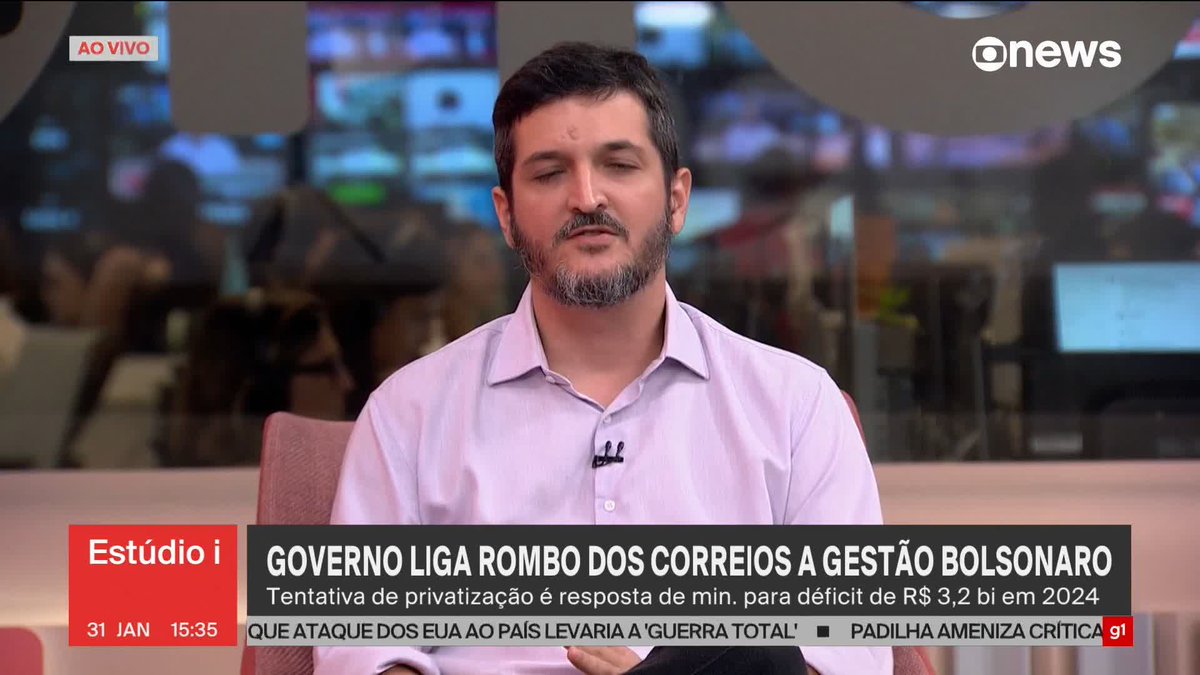 Para Daniel Sousa, rombo bilionário nos Correios é “responsabilidade é fundamentalmente do governo Lula”. “Nada me convence que o Brasil precisa ter esse número de empresas estatais que tem”. ➡ Assista ao #Estúdioi: #GloboNews