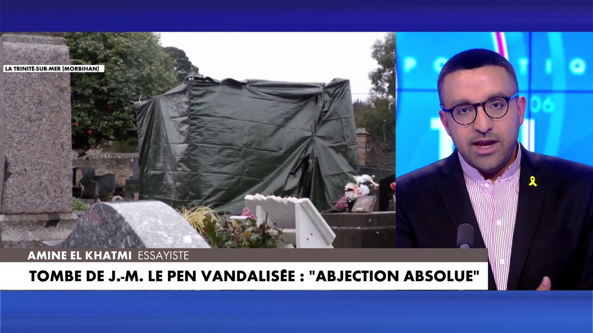 Amine El Khatmi, essayiste, sur la tombe dégradée de Jean-Marie Le Pen : «La mort doit mettre fin à tout et appelle le respect» dans #100%PolitiqueWE