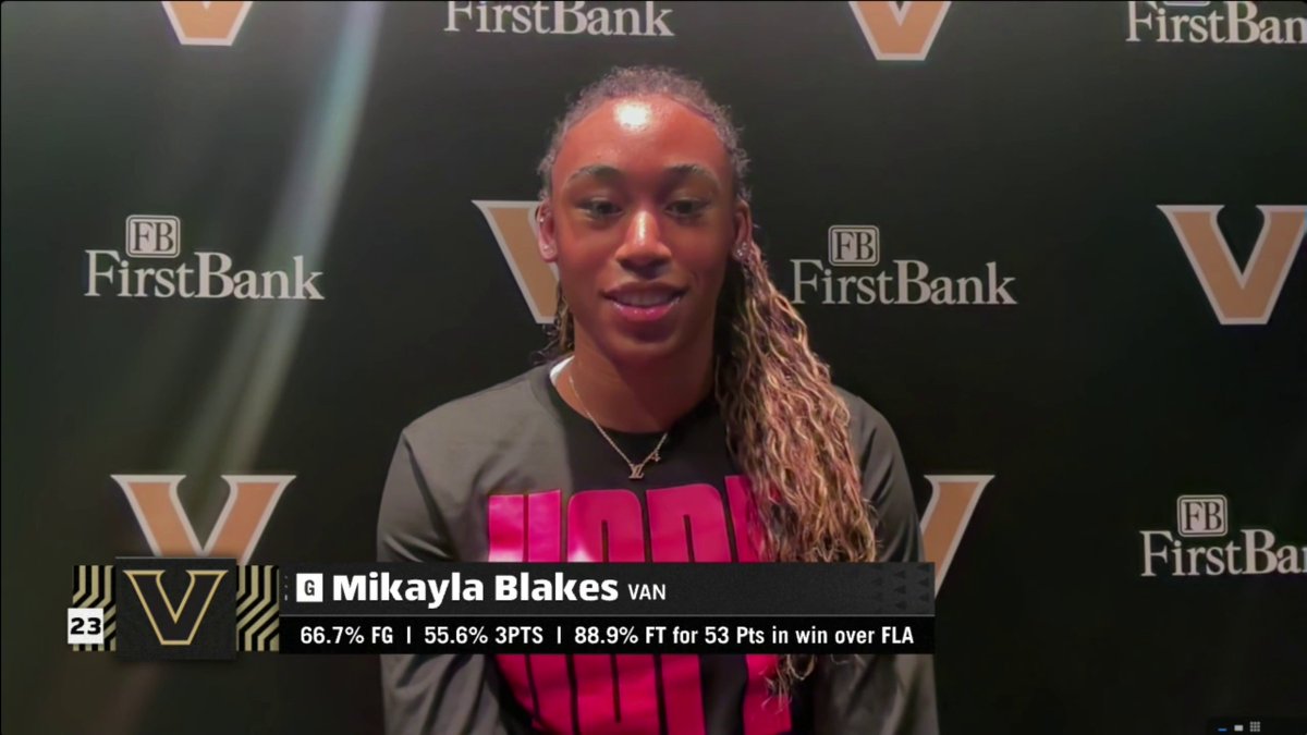"I don't think I was that aware of the number. I think I was just doing whatever my team needed me to do in that moment which was get buckets." Vanderbilt WBB's Mikayla Blakes on her historic 53 points against Florida 🔥