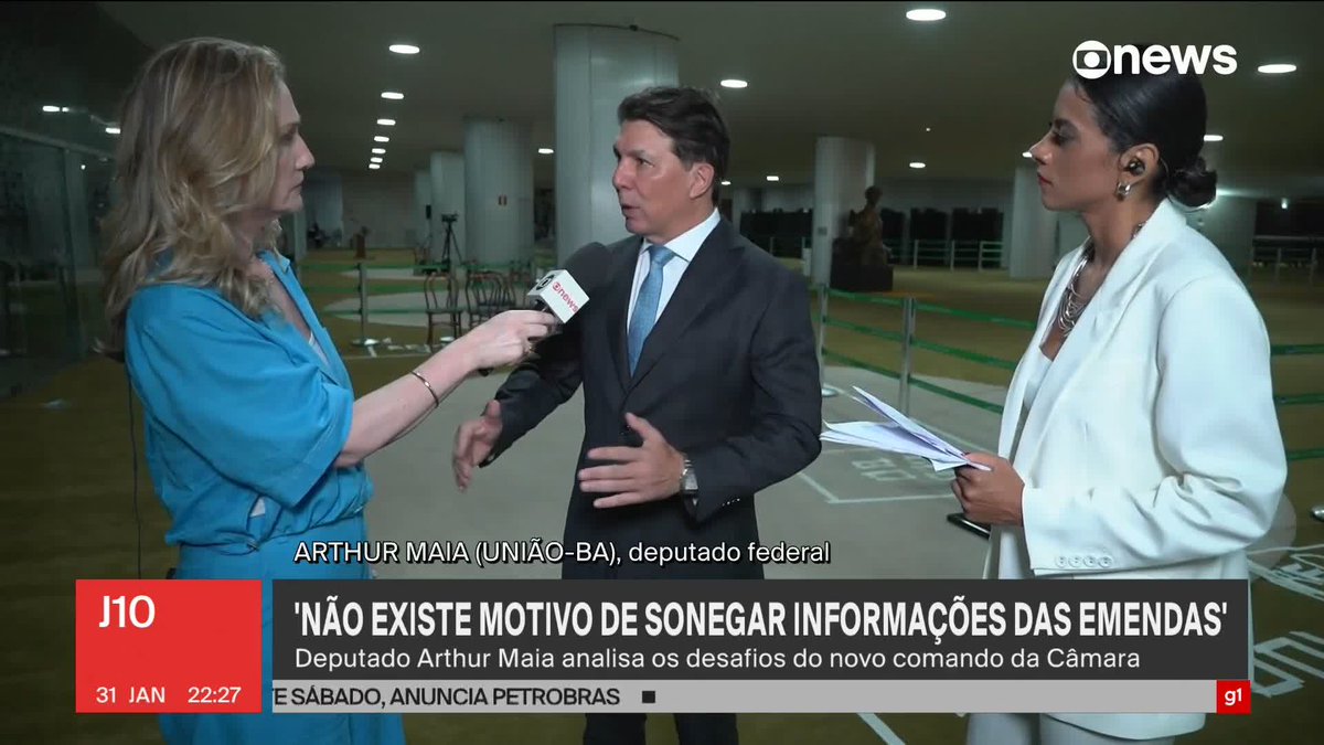 Deputado Arthur Maia (União-BA) diz que pautar anistia a golpistas envolvidos no 8 de janeiro não é prioridade para o Congresso. ➡ Assista ao #J10: #GloboNews