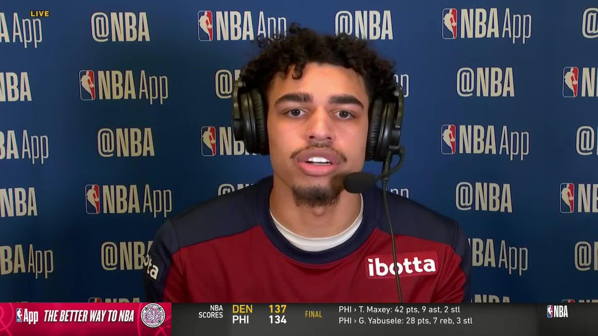 "We got the best starting five in the league" 👀 Nuggets 2nd year guard Julian Strawther joined GameTime after Denver's win over Philly ⛏️