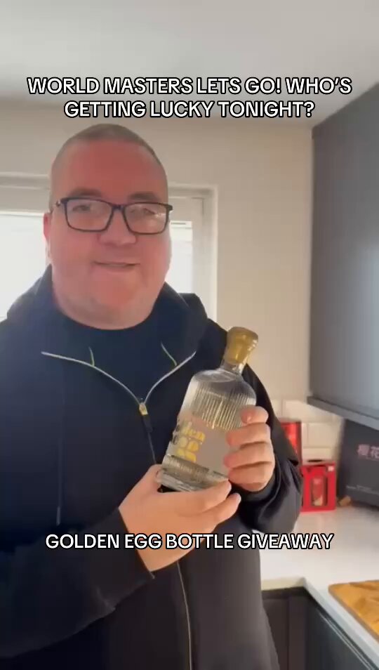 A lucky sip of Golden Egg. Ready for round 2 of the World Masters today 🎯 For every 180 I hit today, a follower will win a bottle of Golden Egg Vodka. To be in with a chance of winning, make sure you follow me and Golden Egg and comment ‘180’ on this post. Watch along on ITV4 this afternoon. #LetsGoBuntingMental (T&Cs apply, 18+ only)