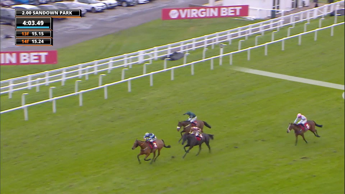 Olly Murphy is on a roll! Gunsight Ride just about holds on Virgin Bet Every Saturday Money Back Handicap Chase! 🥇 #ITVRacing | Sandown Park | Gavin Sheehan | Olly Murphy