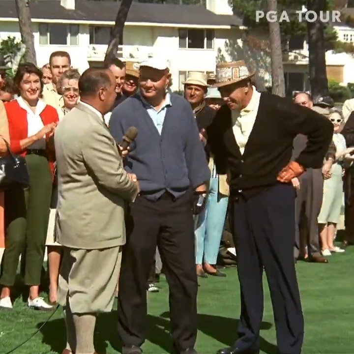 Nicklaus vs. Snead. The two greats delivered a 1963 classic at Pebble Beach. #TOURVault