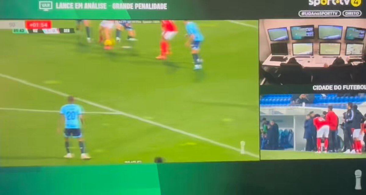 Penálti por marcar a favor do Benfica B em Vizela! José Melro cai na área aos 89’. Vítor Ferreira nada assinala, mas é alertado pelo VAR. Vai rever as imagens. Três minutos depois, toma uma decisão final e diz que não há falta do jogador do Vizela.