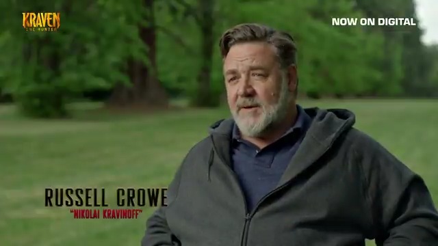 “Russell the Russian” has a nice ring to it. Watch Russell Crowe as the patriarch of the Kravinoff family in #KravenTheHunter – now available on Digital.