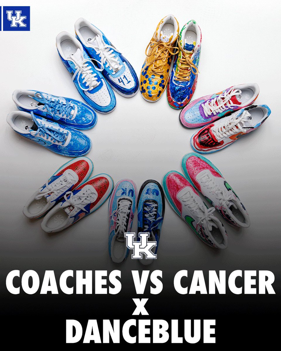 A closer look at the sneakers that were hand-painted by Golisano Children’s at UK pediatric cancer patients, which our coaches will be wearing for #CoachesvsCancer #SuitsAndSneakers Week.