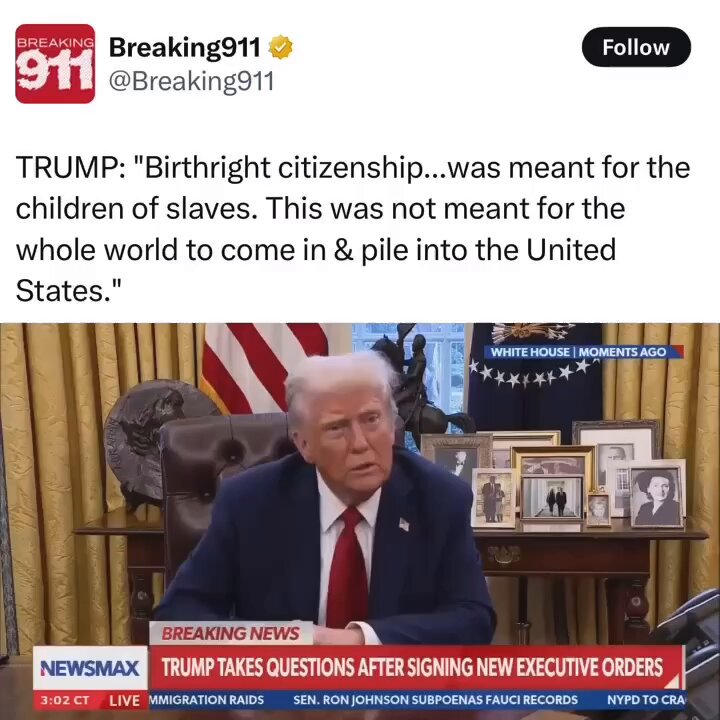 President Donald Trump on ending Birthright citizenship in the U.S. 🇺🇸