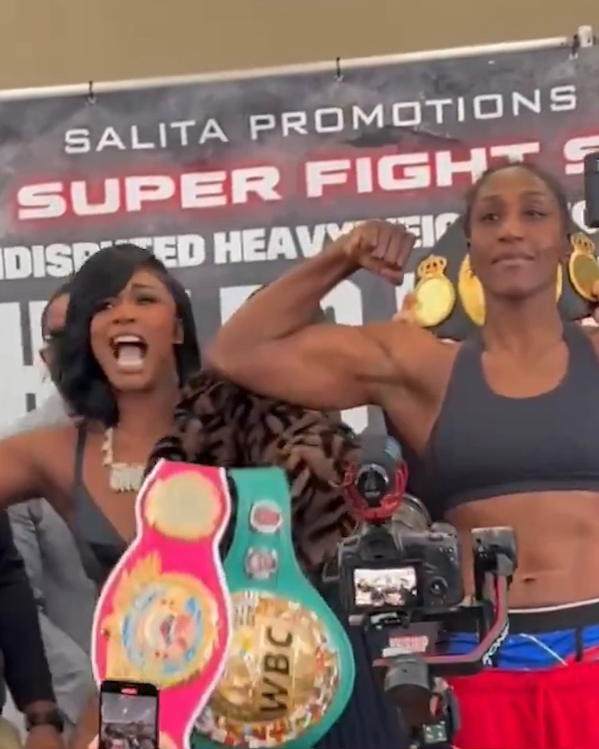 FOR THE UNDISPUTED HEAVYWEIGHT TITLE 🥊🏆 Claressa Shields and Danielle Perkins are ready to settle the score 💪 #ShieldsPerkins (via DAZN Boxing)