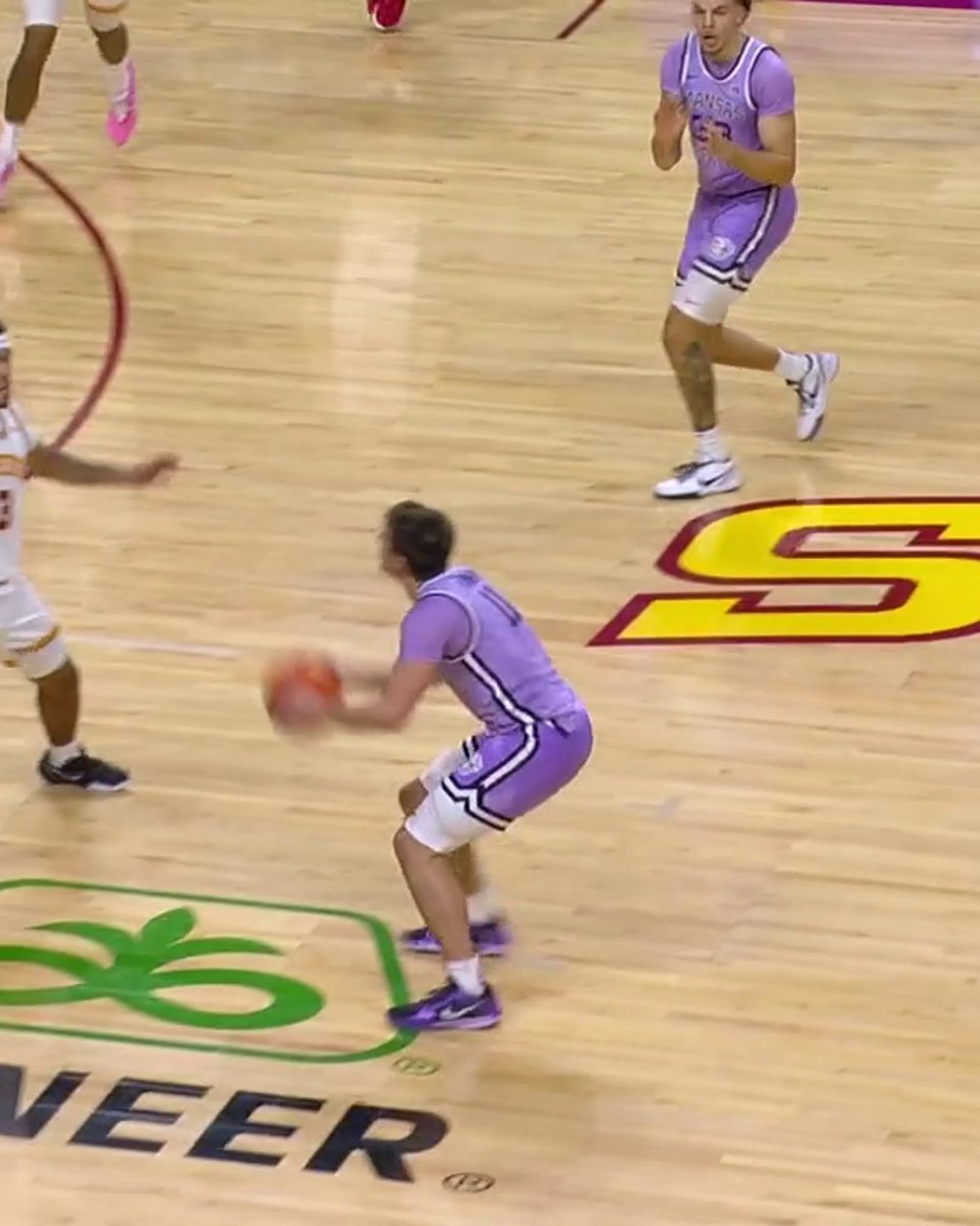 FROM WAY DOWNTOWN 🔥 Kansas State is pouring it on No. 3 Iowa State 👀 📺 ESPN2