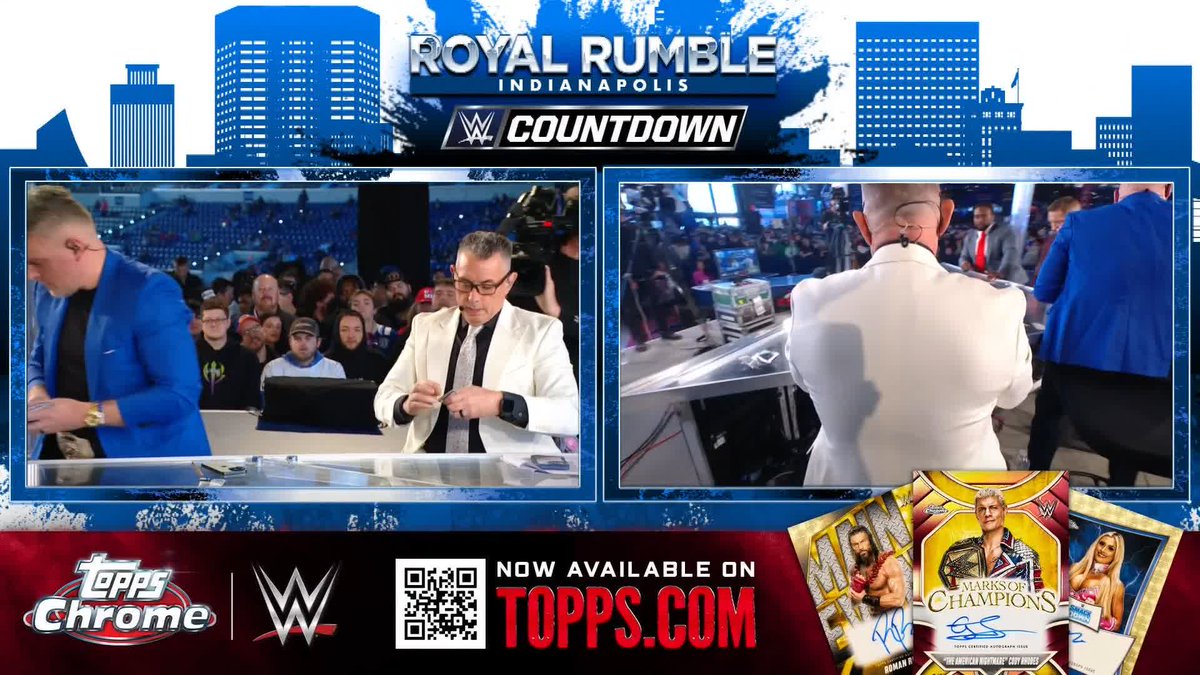 🤯🤯🤯🤯🤯 Maybe Michael Cole should compete in the #RoyalRumble Match tonight with THAT kind of luck! Topps
