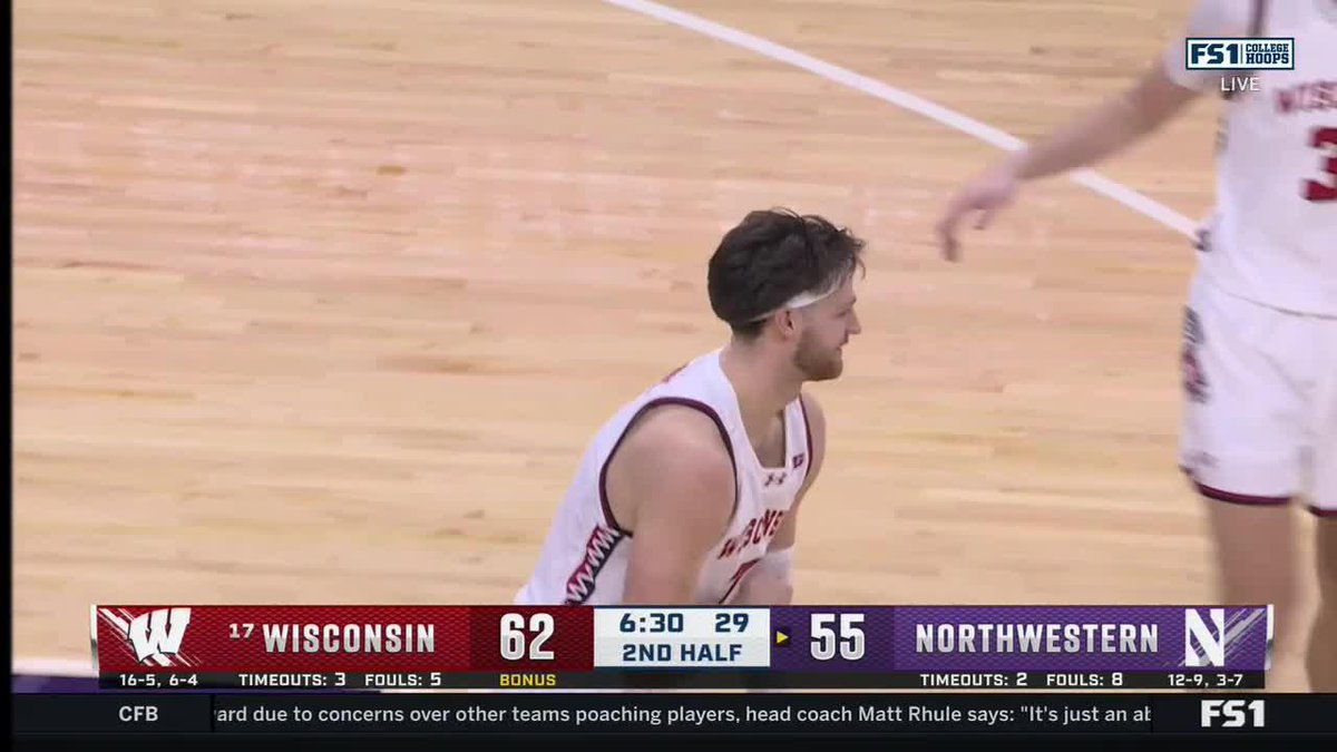 ๐ฅ 15 PTS ๐ฅ 5-7 FG ๐ฅ 3-5 3FG ๐ฅ 7 REB Carter Gilmore recorded a career-high 15 points off of the bench for Wisconsin Basketball ๐ Don't miss his highlights โคต๏ธ #B1GMBBall