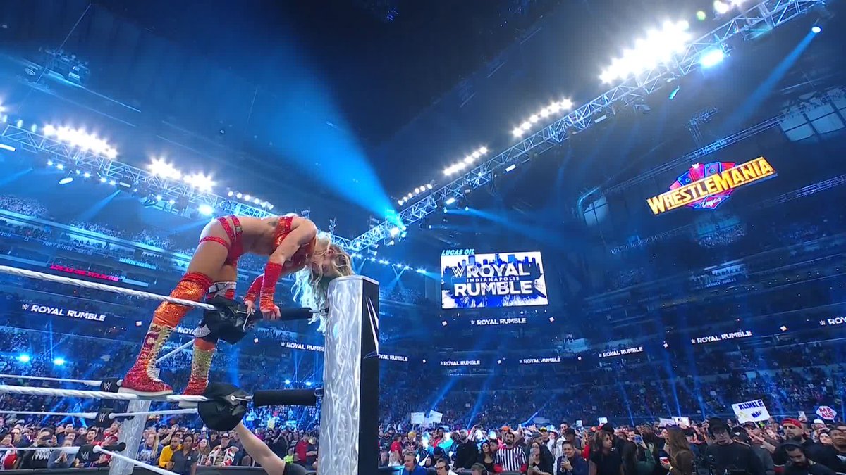 What a comeback for CHARLOTTE FLAIR! The QUEEN is going to #WrestleMania! #RoyalRumble