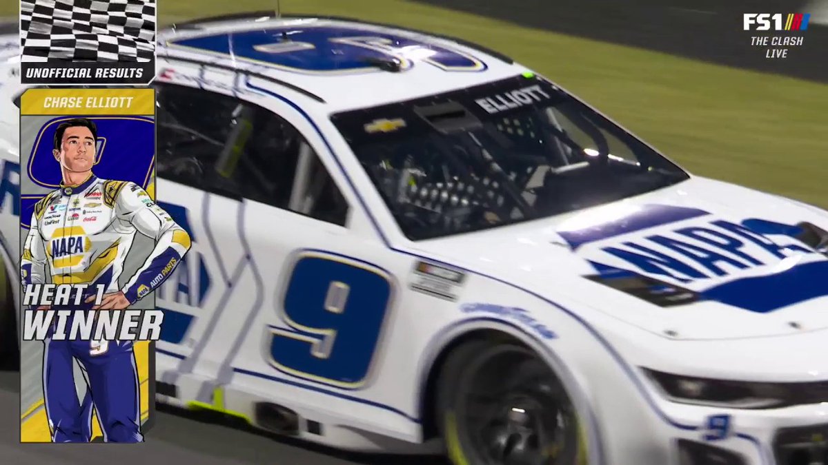 Chase Elliott wins Heat Race No. 1 at Bowman Gray Stadium! #NASCARonFS1