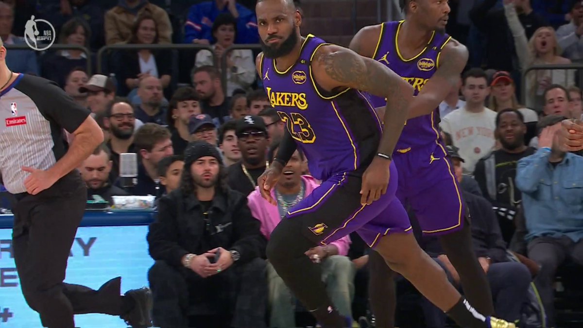LeBron James is FEELING it at MSG with 13 PTS in the first quarter 🪣💪 📺: Lakers-Knicks: LIVE on ABC/ESPN+