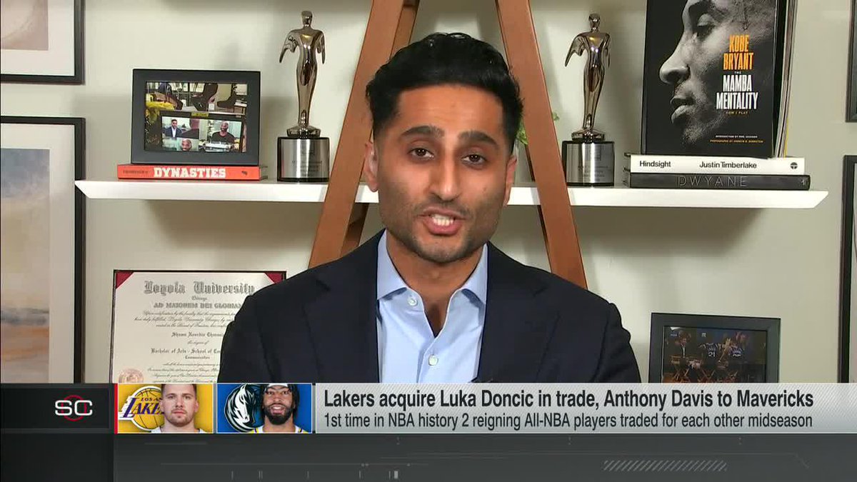 “This deal materialized in the shadows … LeBron James had no idea this was coming. Anthony Davis had no idea this was coming. I’m told Luka Doncic is still stunned about this trade.” Shams Charania on the Anthony Davis-Luka Doncic trade between the Lakers and Mavericks