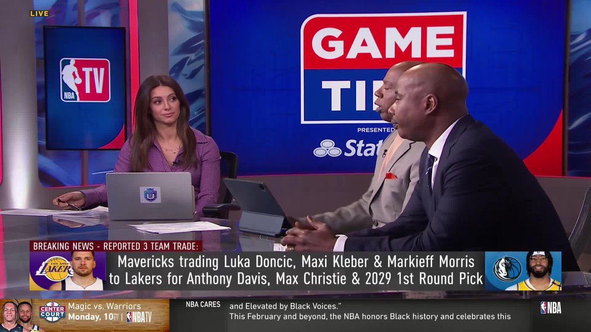 "I can't remember in my NBA life a trade this shocking" 🤯 Greg Anthony, Lauren Jbara & Quentin Richardson react to the MASSIVE Luka Dončić & Anthony Davis trade on GameTime 🍿